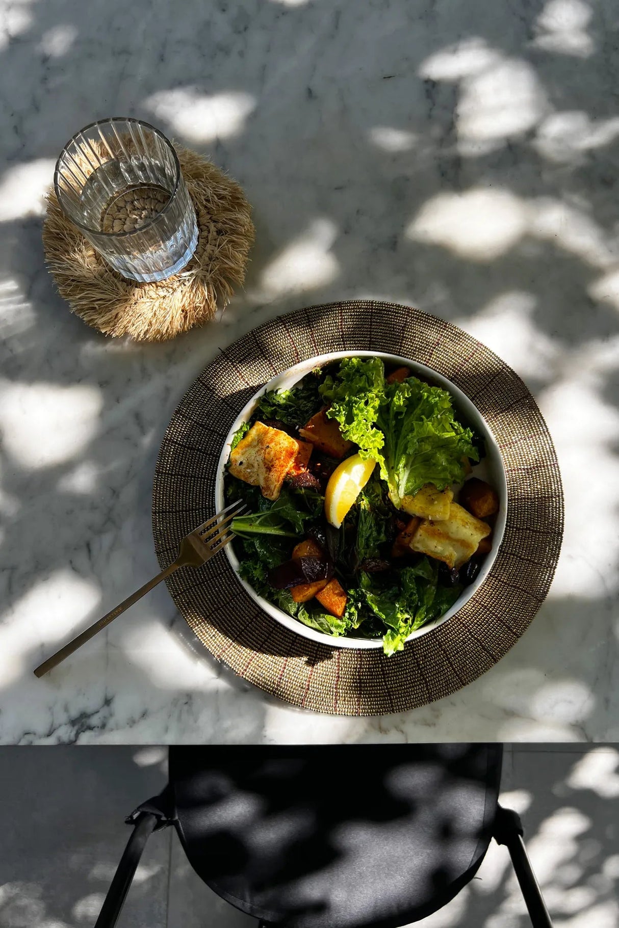 Set de table en perles dorées