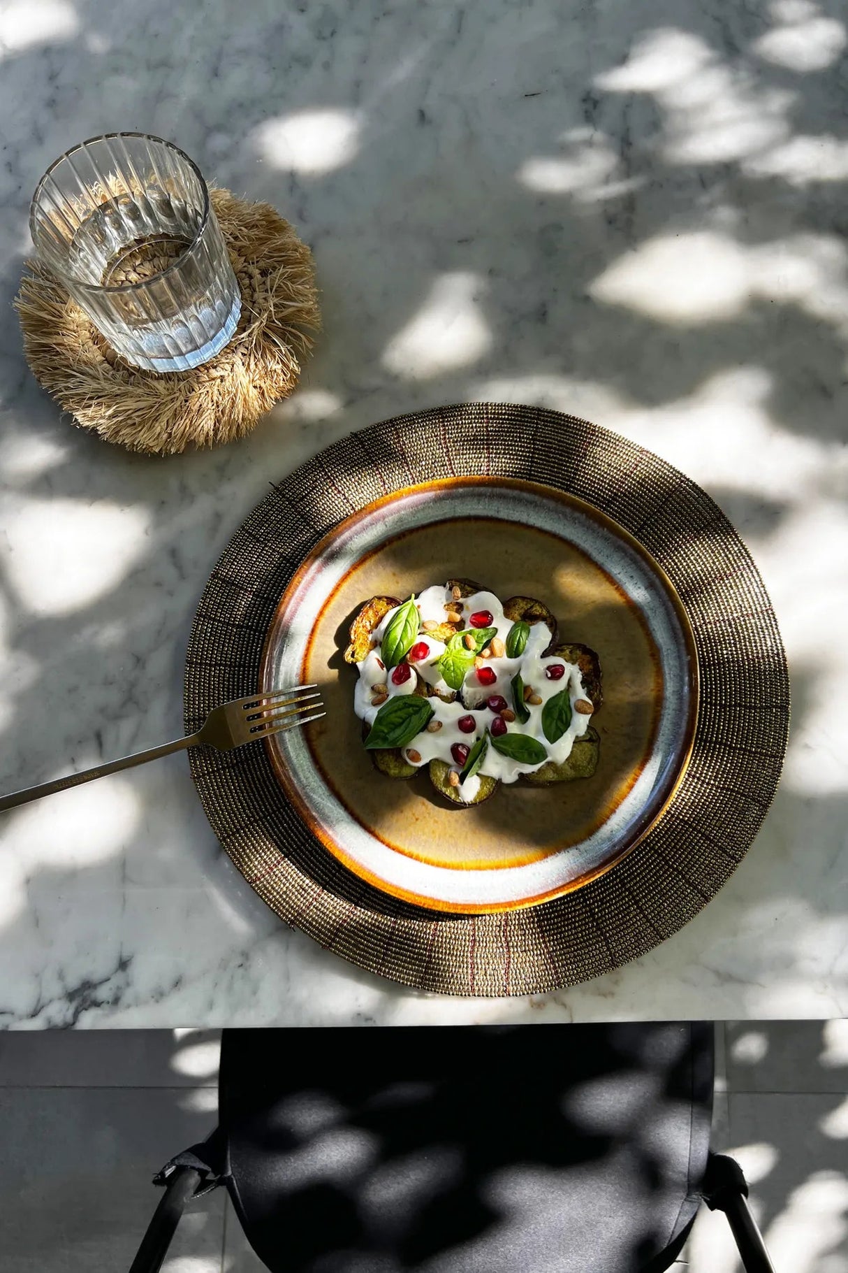 Set de table en perles dorées