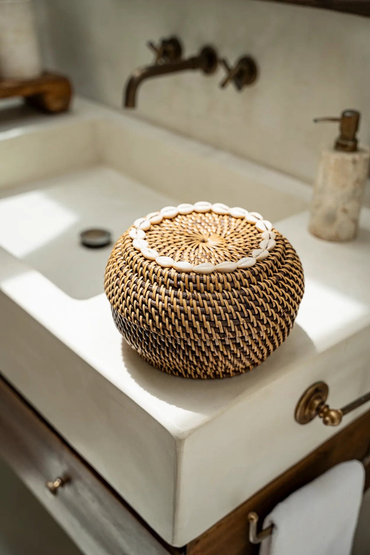 Peek-a-Boo Rattan Storage Basket