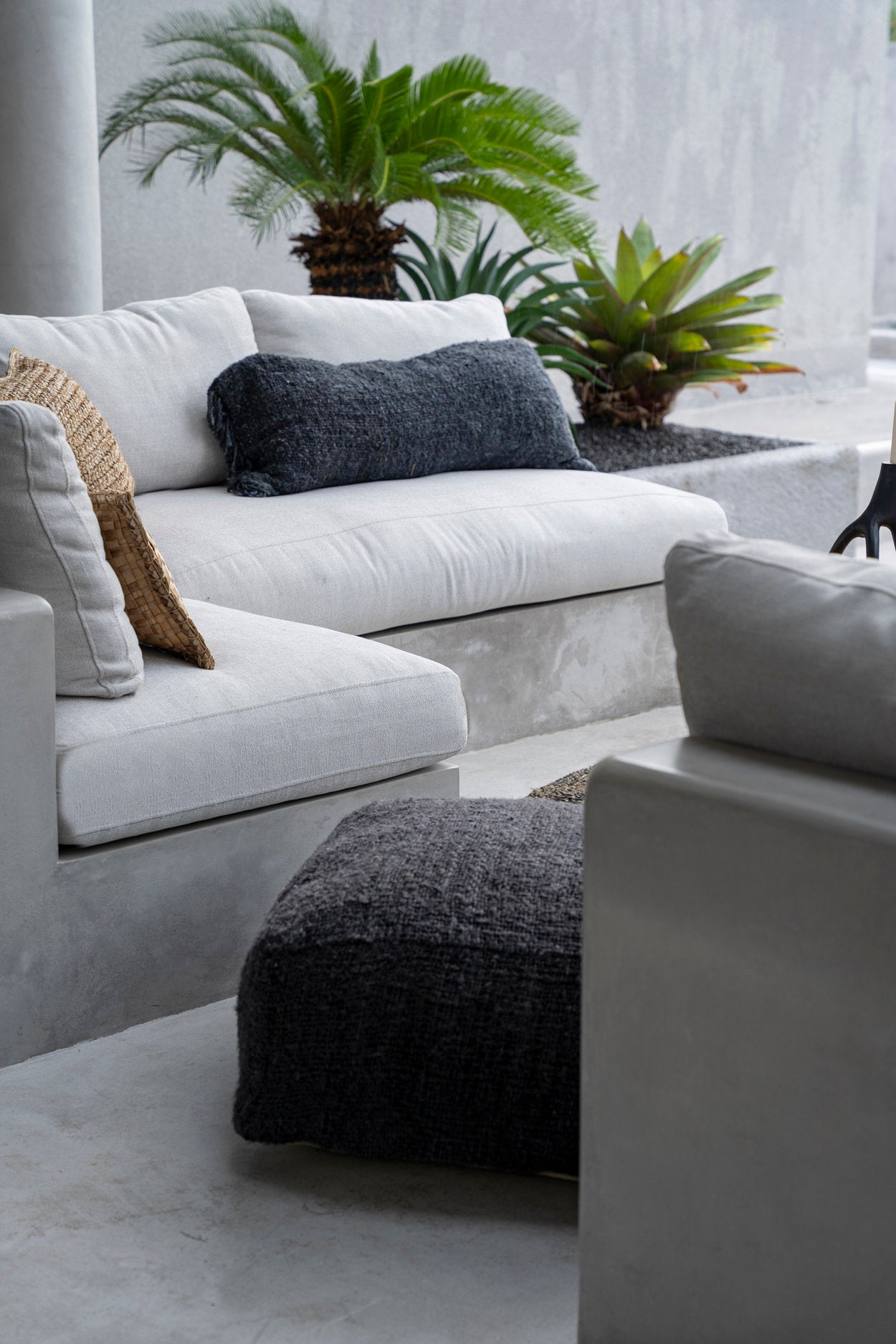 OH MY GEE Bohemian Pouffe - Navy Blue Cotton Pouffe