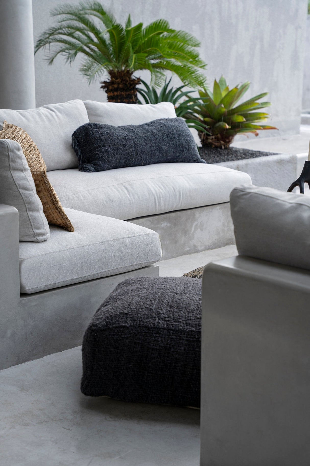 OH MY GEE Bohemian Pouffe - Navy Blue Cotton Pouffe