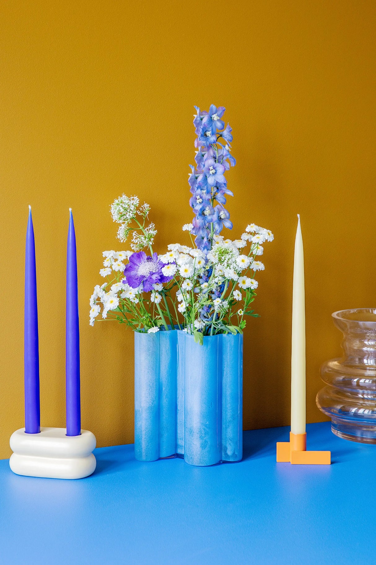 Ceramic Icon Candlestick 01 in orange, designed with simplicity and sophistication, ideal for modern and minimalist interiors