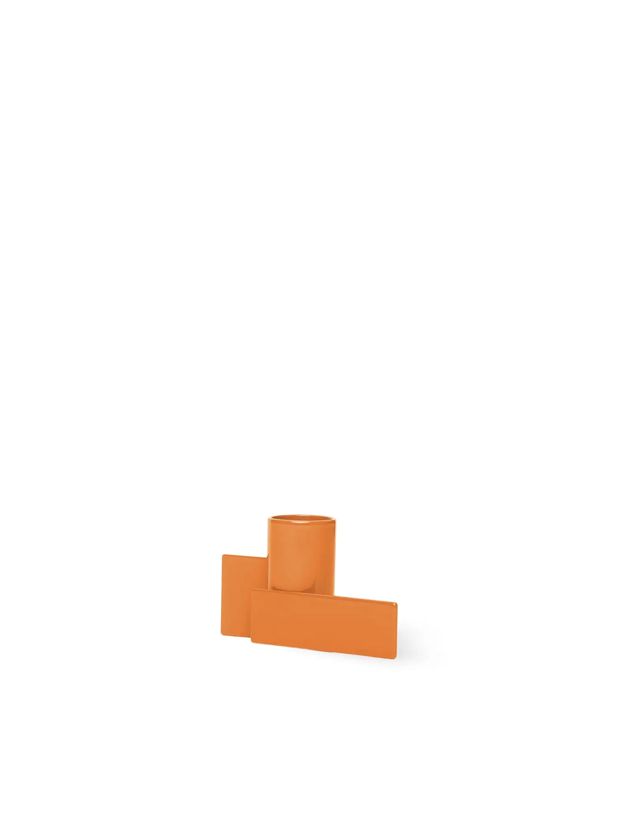 Icon Ceramic Candlestick 01 - Orange Ceramic with Sharp, Graphic Design by Stences Stences