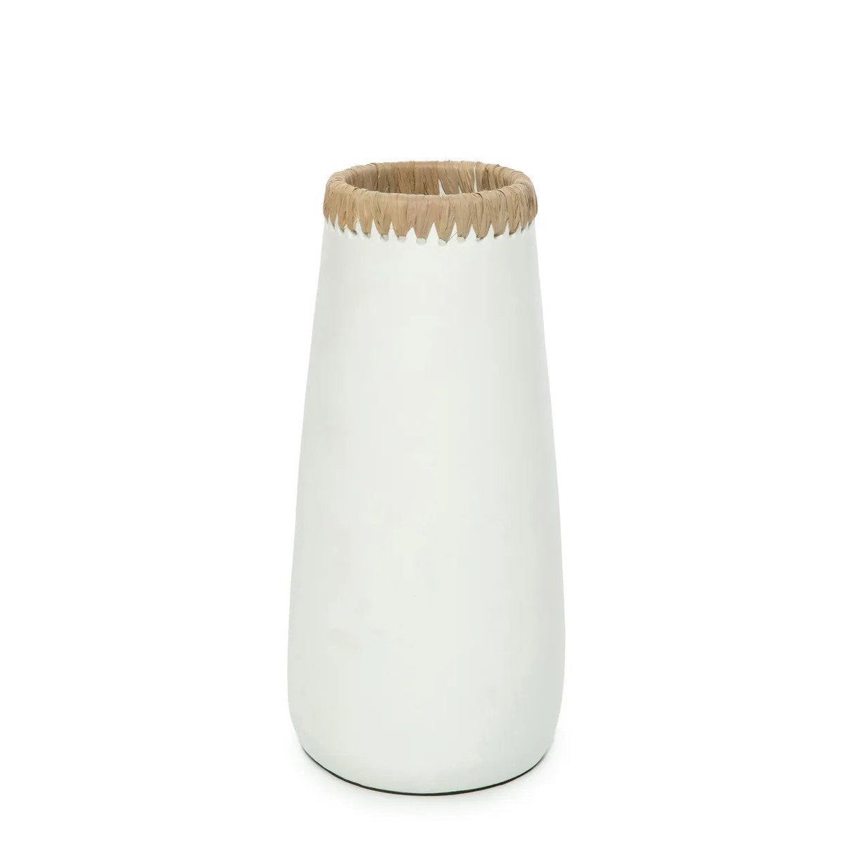 Terracotta "Sneaky" Vase with Raffia Detail - Perfect for Dried Flowers