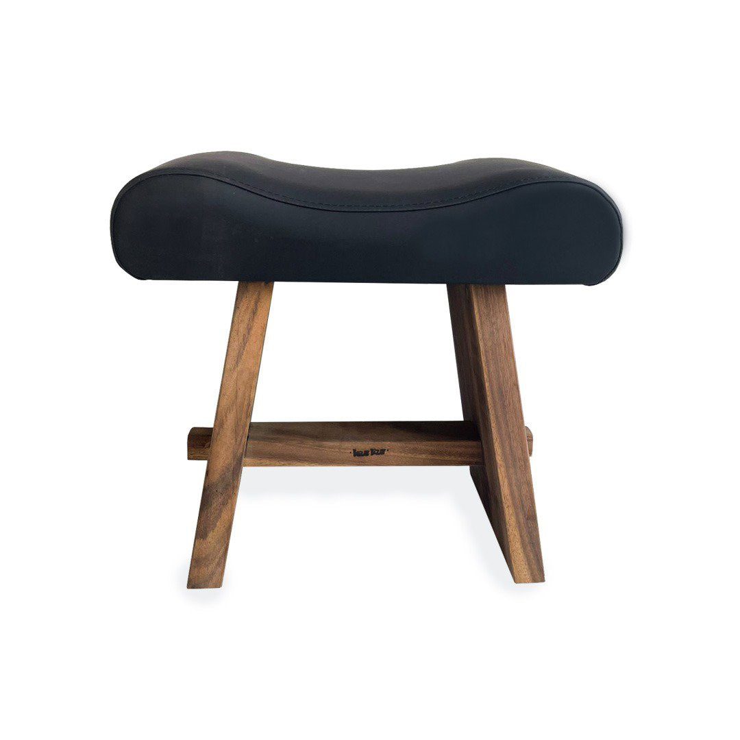STAR Stool - Suar Wood & Leather Seat Stool