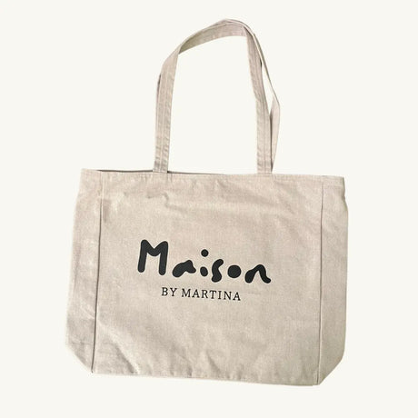 The Maison by Martina large tote bag in a versatile white shade, offering both elegance and practicality for everyday use