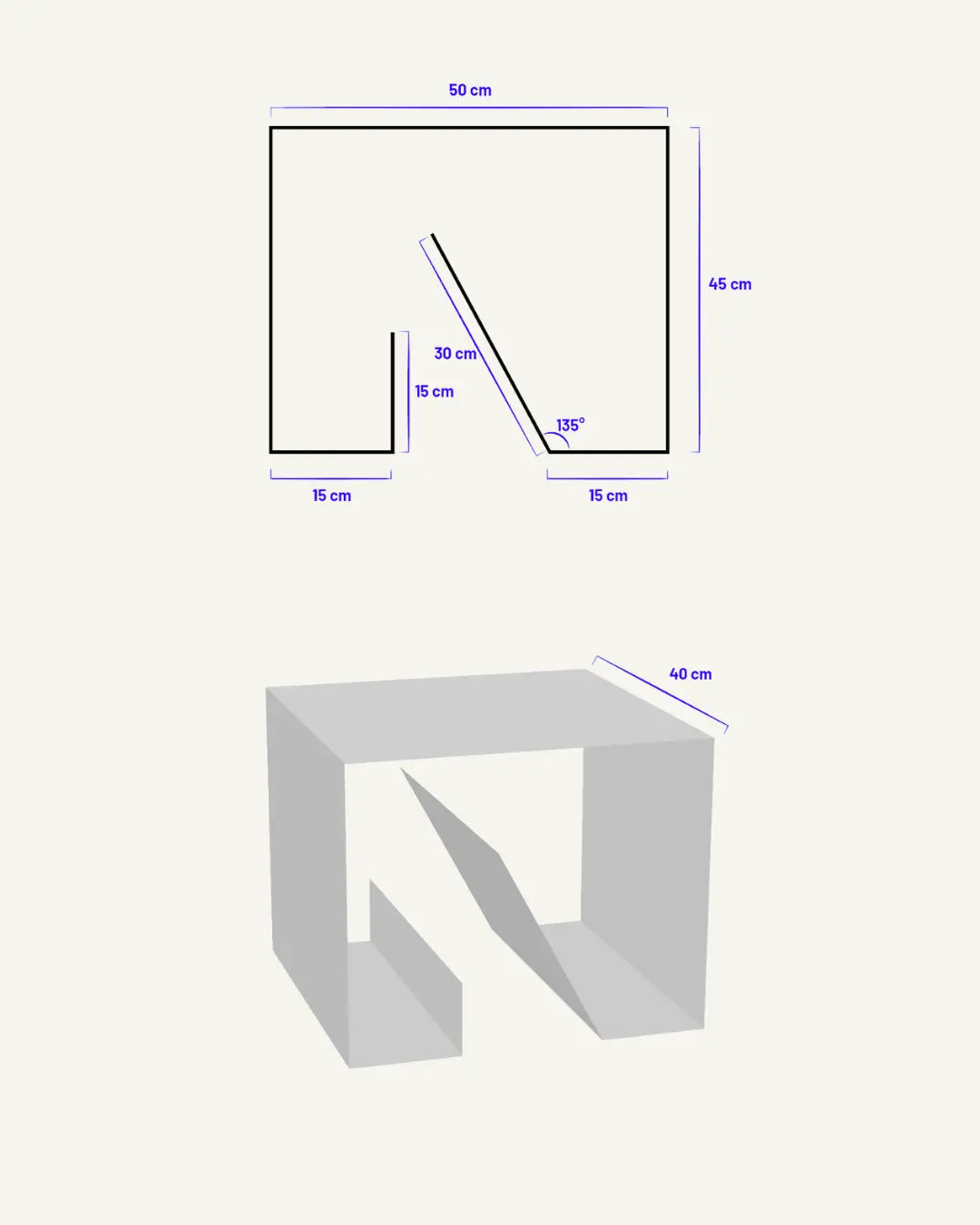 Modern Aluminium Side Table "7ADE" OK.VMH
