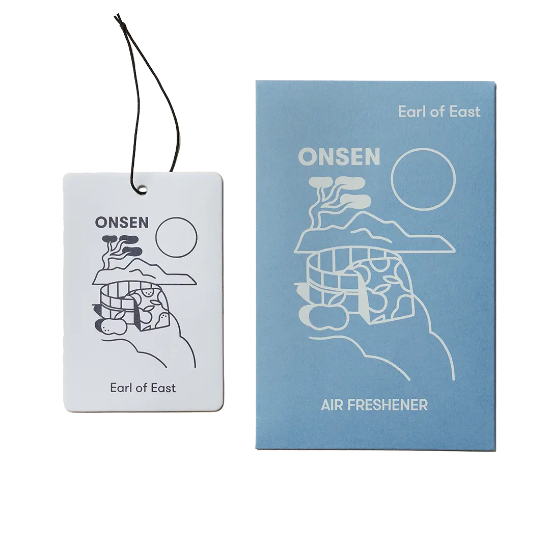 Onsen Air Freshener by Earl of East, featuring a refreshing blend of peppermint, eucalyptus, and mandarin.
