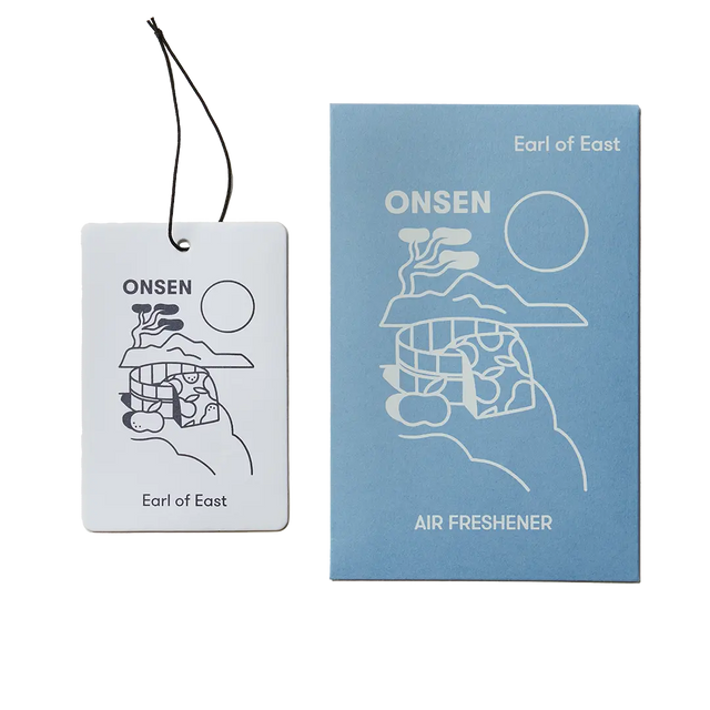 Onsen Air Freshener by Earl of East, featuring a refreshing blend of peppermint, eucalyptus, and mandarin.