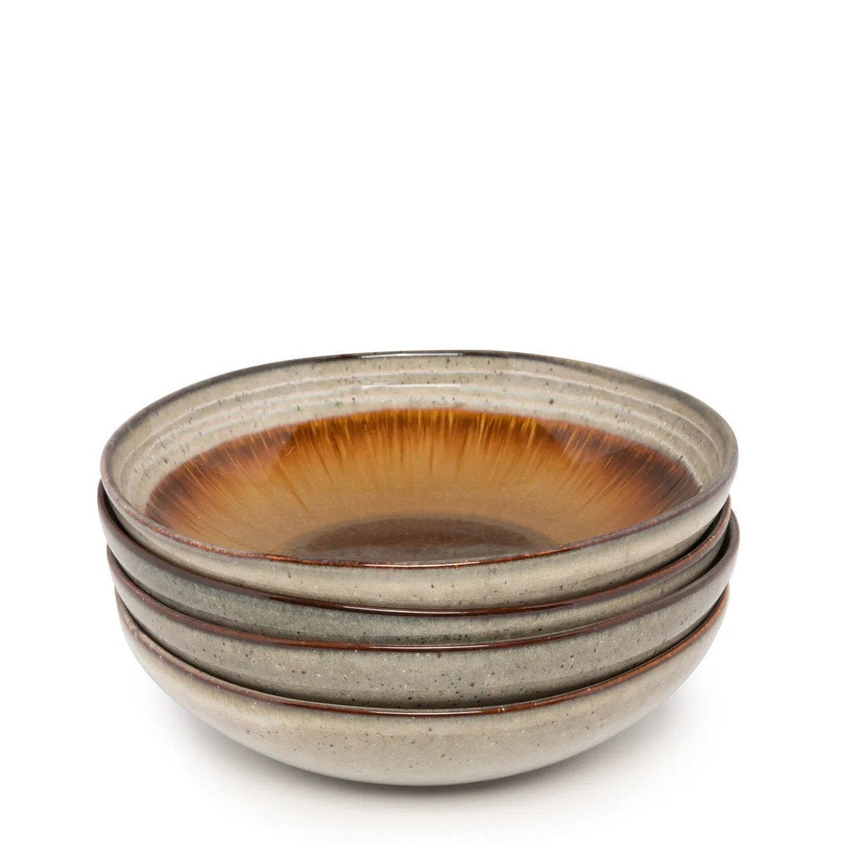 Grandes assiettes creuses de la collection Comporta - Lot de 4 - Elégante et durable