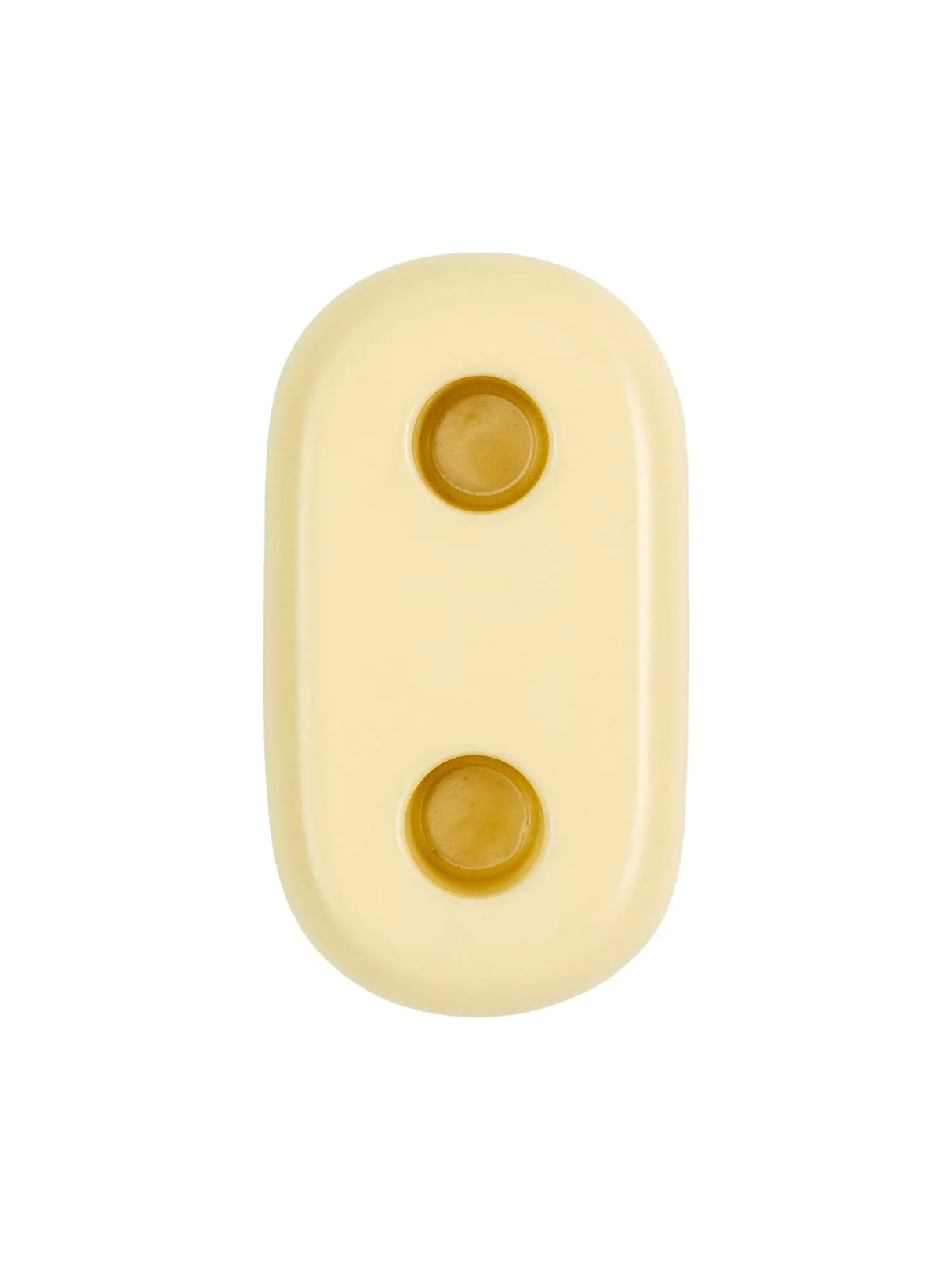 Unique handmade ceramic candlestick with a fresh yellow glaze and rounded curve design for modern spaces