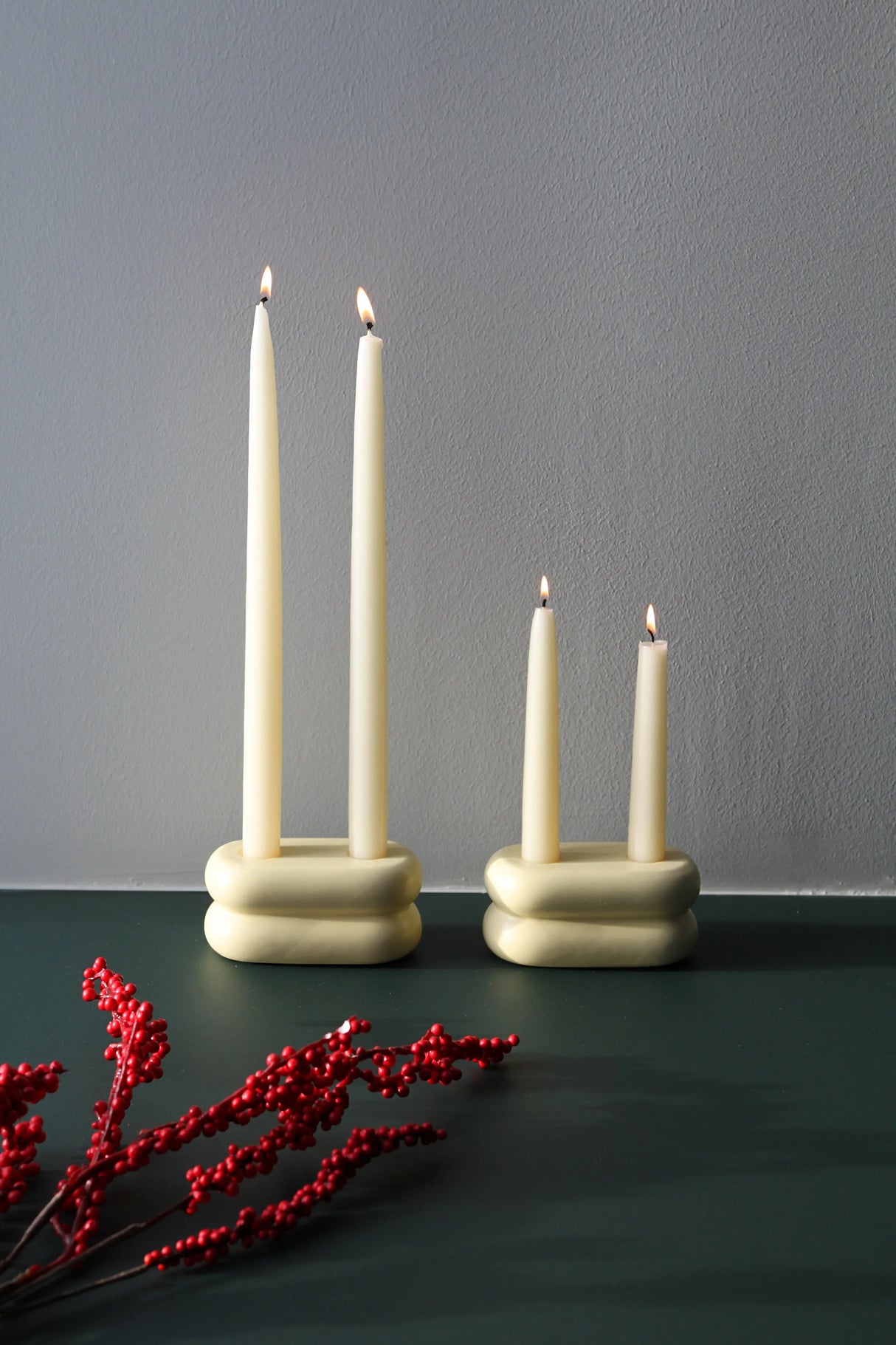 Playful and modern yellow ceramic candlestick with a matte glaze, perfect for enhancing your home decor with elegance