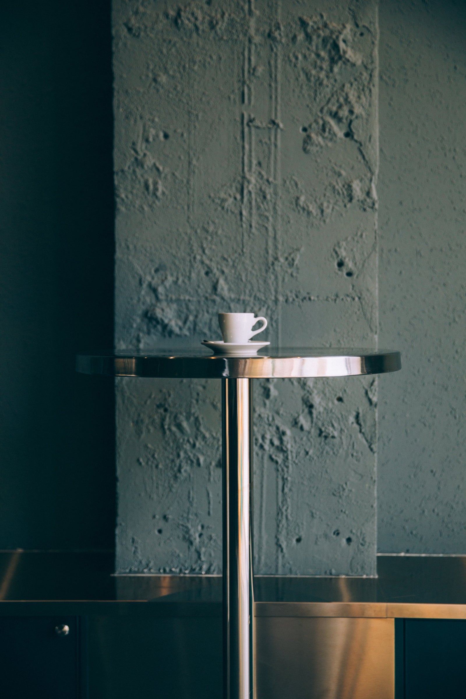 Modern coffee table with sleek lines in a minimalist living room.