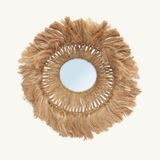 Abaca Round Mirror – Handcrafted Abaca Grass, Boho Chic Sustainable Decor