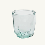 Origami Recycled Glass – Blue Angular Glass for Drinks with Modern Artistic Flair