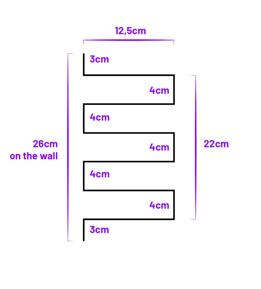 Wall-Mounted Shelf "612G4" by OK.VMH - Aluminum Modern Design - Stylish Wall Shelf