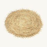 Raffia Shell Placemat – Seagrass with Cowrie Shell Design, 38cm