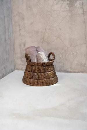 Bohemian-Style Handwoven Basket – Durable & Aesthetic Home Accessory