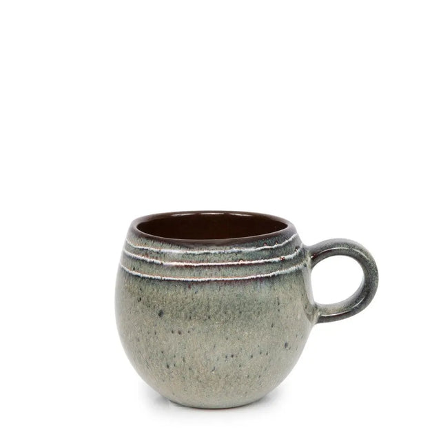 Comporta Collection Grey Coffee Cups, generously sized for enjoying larger servings of coffee, tea, or hot chocolate.