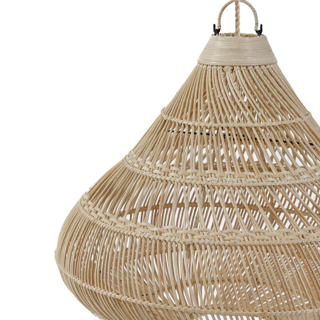 Beautiful rattan drop-shaped lampshade, 80 cm in size, for enhancing your home with a warm, bohemian vibe
