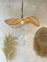 Sustainable Hat Rattan Pendant Light designed with natural materials, perfect for eco-conscious interiors