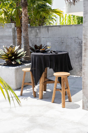 Nappe en lin noir - 150x150cm