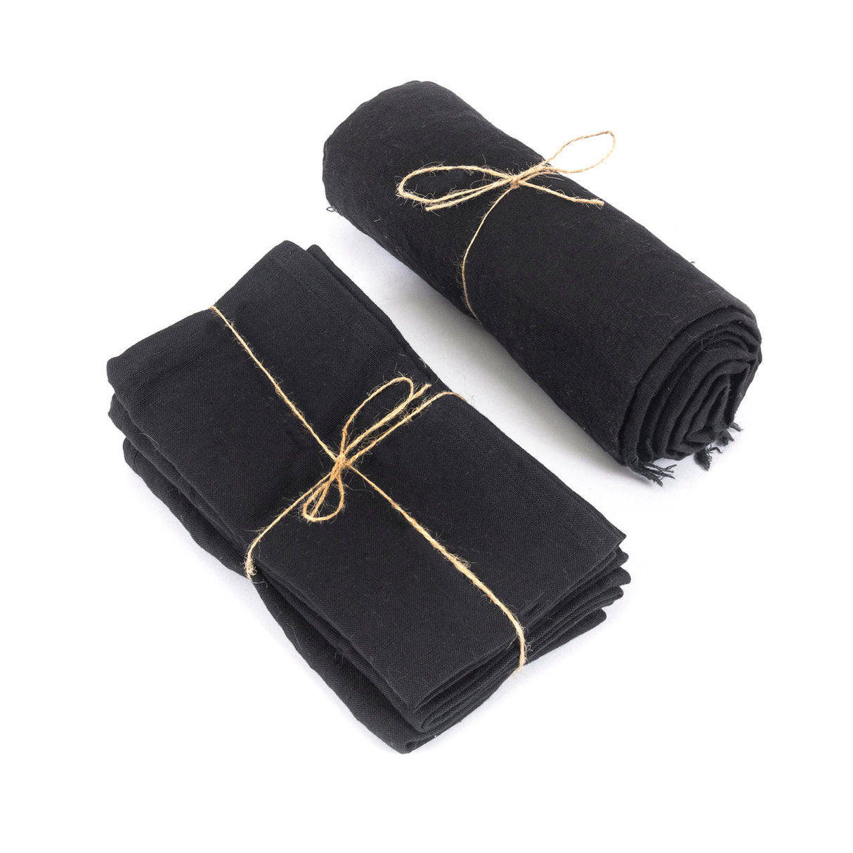 Nappe en lin noir - 150x150cm