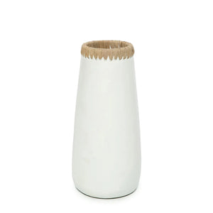 Terracotta "Sneaky" Vase with Raffia Detail - Perfect for Dried Flowers