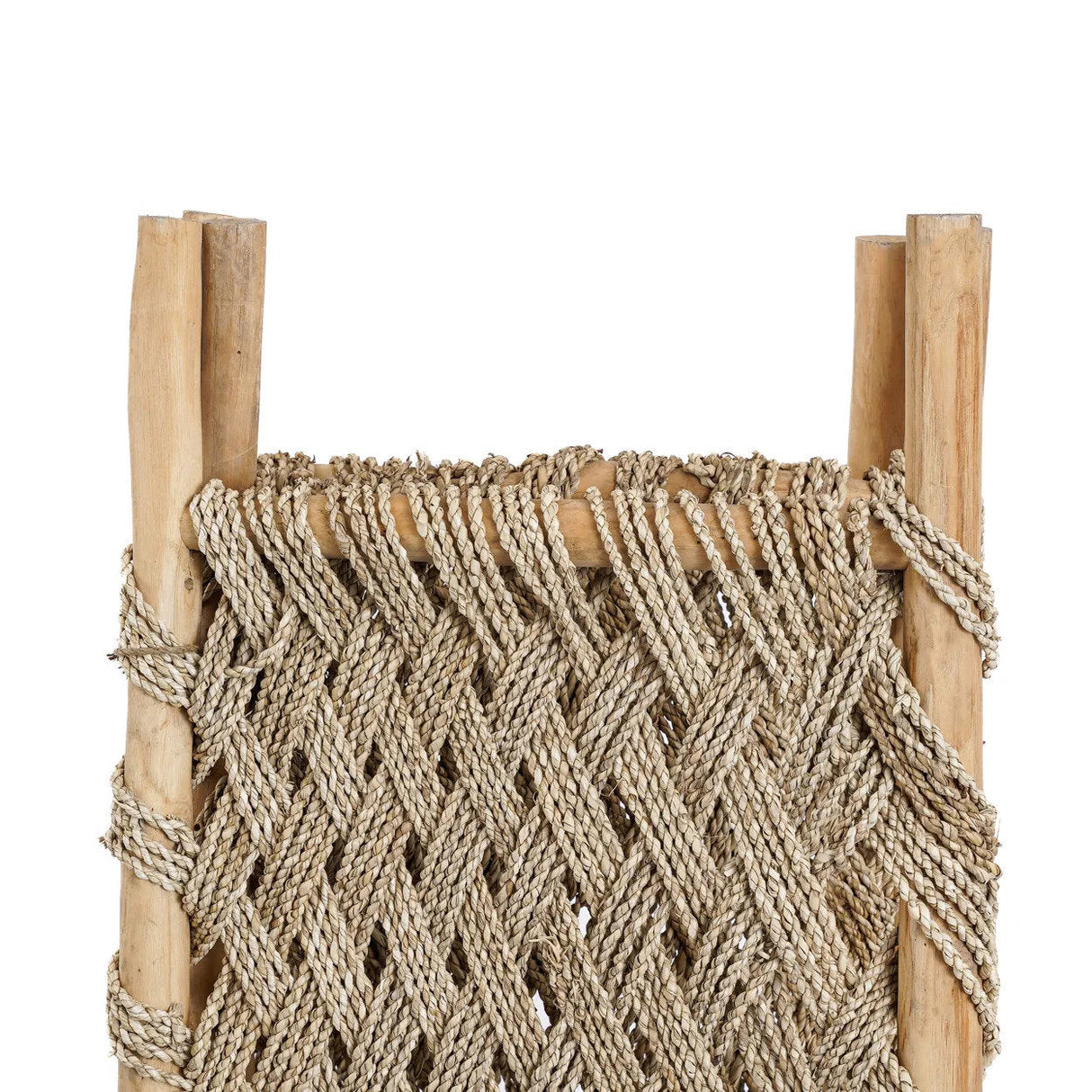 Natural Teak Wood & Seagrass Room Divider