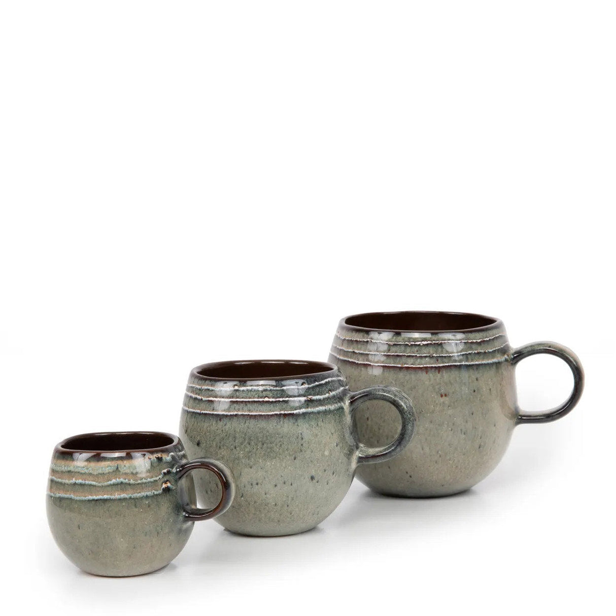 Set of 6 Coffee Cups in Grey