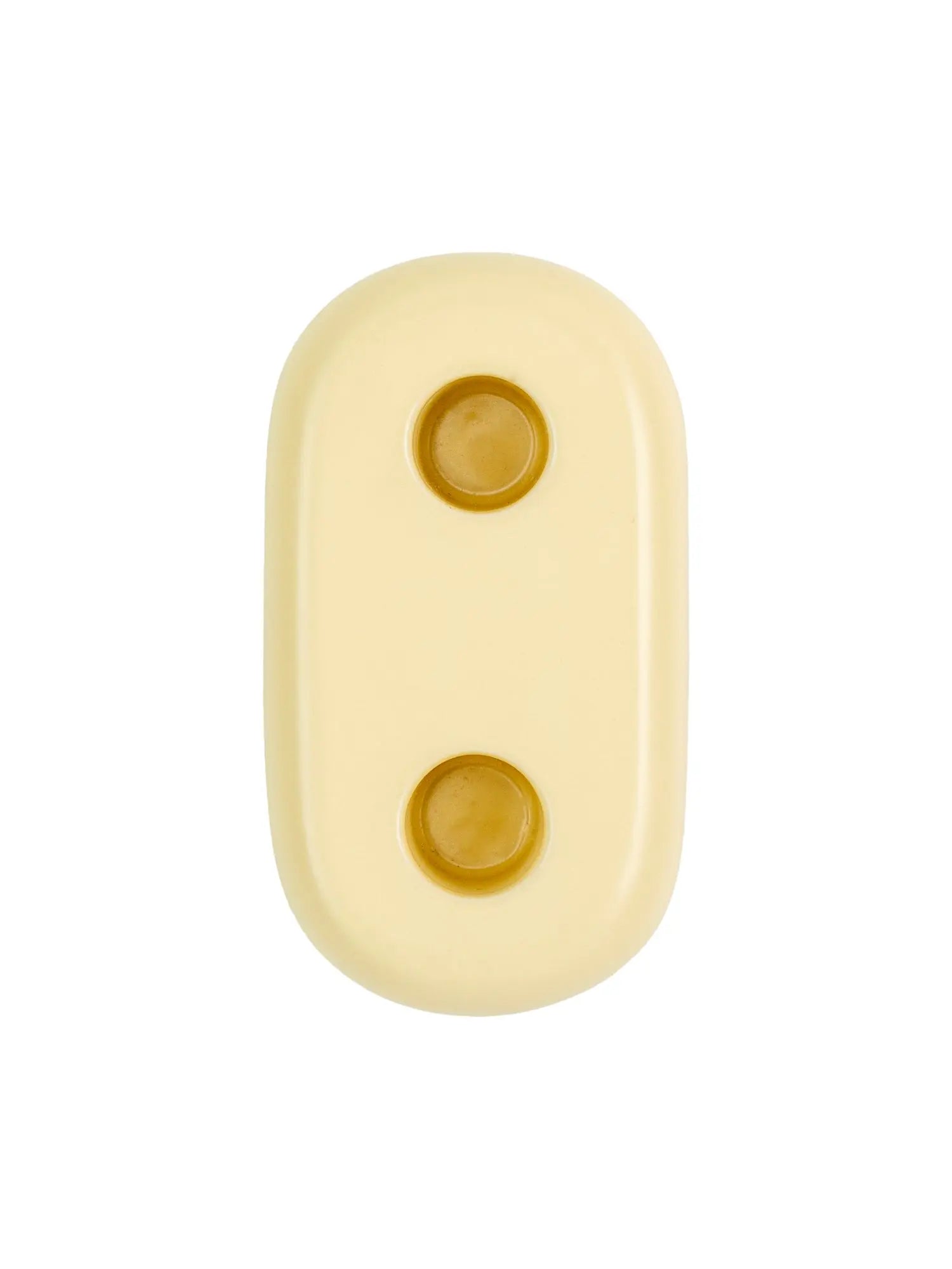 Unique handmade ceramic candlestick with a fresh yellow glaze and rounded curve design for modern spaces