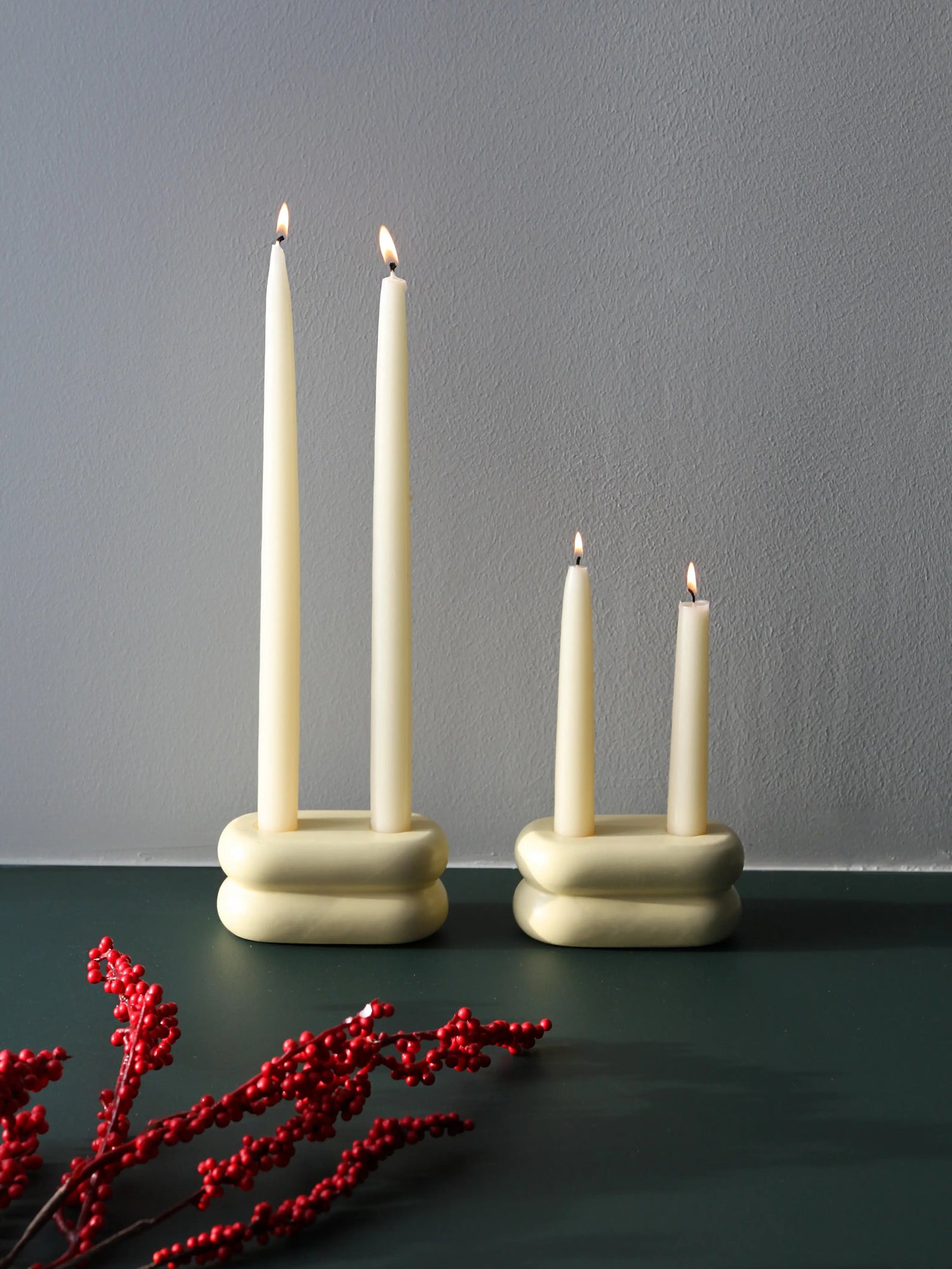 Playful and modern yellow ceramic candlestick with a matte glaze, perfect for enhancing your home decor with elegance
