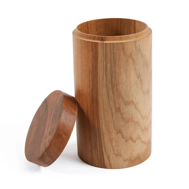 Stunning teak wood pot, highlighting the unique variations in wood grains and handcrafted artistry, perfect for any decor.