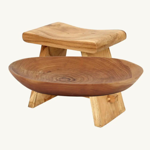 Wood Serving Plate - Handcrafted Board - Durable and Modern Bazar Bizar
