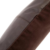 Back view of the Chocolate Leather Cushion Cover, featuring plush suede fabric for added comfort and durability