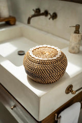 "Colonial Peek-a-Boo" Basket - Natural Brown - Medium - maisonbymartina