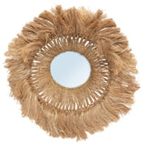 Abaca Round Mirror – Handcrafted Abaca Grass, Boho Chic Sustainable Decor