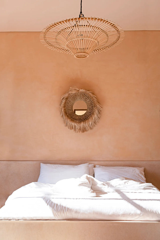 Abaca Round Mirror – Handcrafted Abaca Grass, Boho Chic Sustainable Decor Bazar Bizar