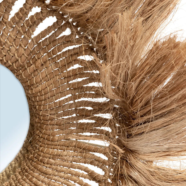 Abaca Round Mirror – Handcrafted Abaca Grass, Boho Chic Sustainable Decor Bazar Bizar