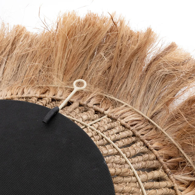 Abaca Round Mirror – Handcrafted Abaca Grass, Boho Chic Sustainable Decor Bazar Bizar