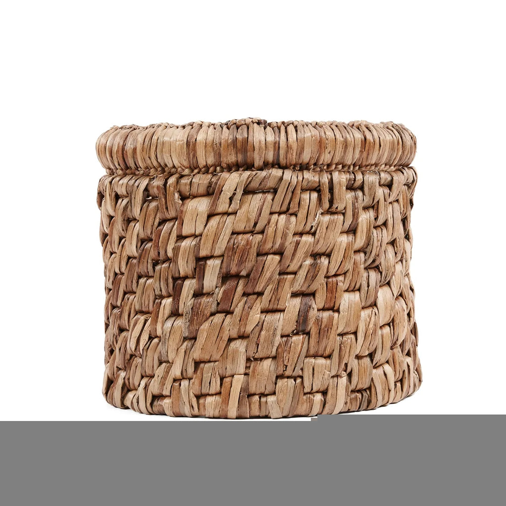 Choppy Mand Laundry Basket – Handwoven Water Hyacinth with Diagonal Weave