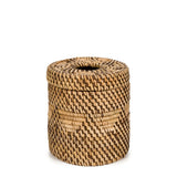 Colonial Handwoven Rattan Tissue Holder – Elegant Natural Brown Tissue Box Cover