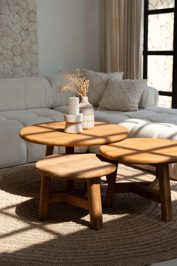 Fusuma Coffee Tables – Recycled Teak Wood with Rustic Elegance