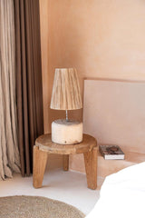 De Grass Teak Table Lamp, ideal for bedside tables or living room corners, creating a designer touch in any space