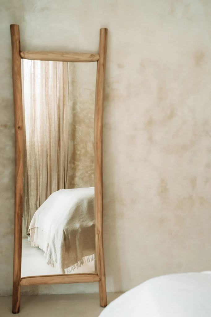 The "Island" Dressing Mirror - Natural Teak Wood