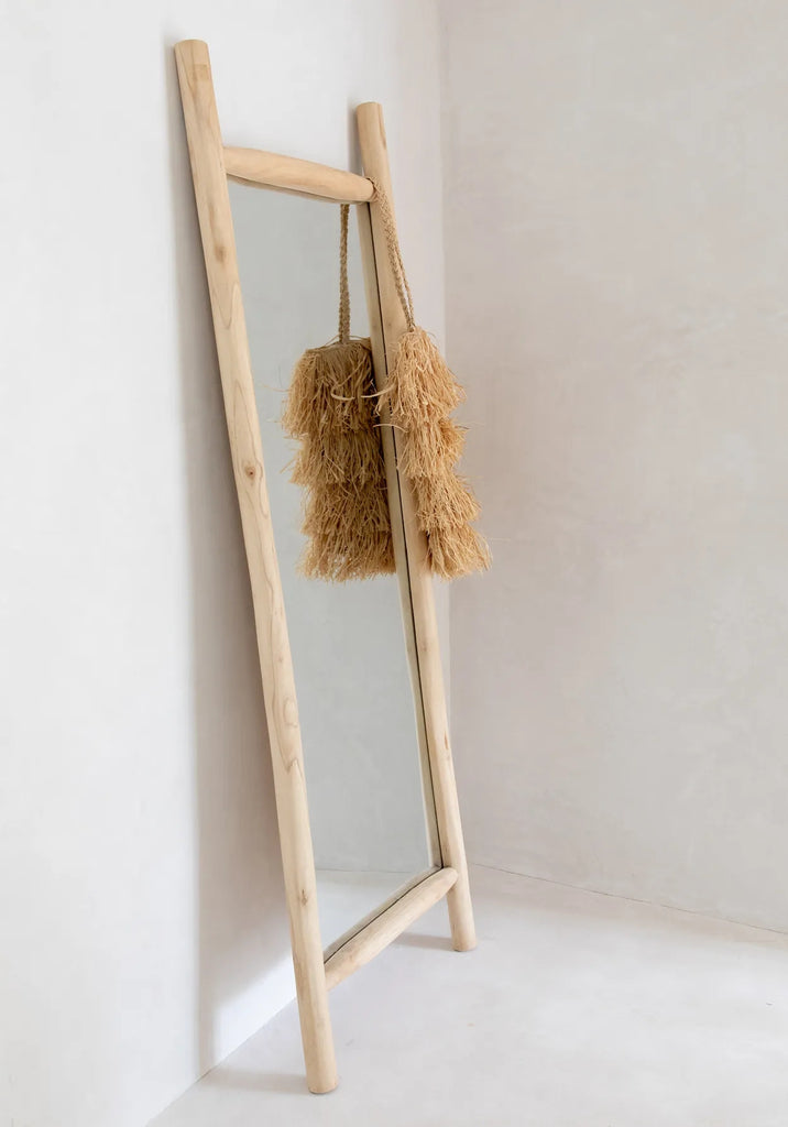 The "Island" Dressing Mirror - Natural Teak Wood