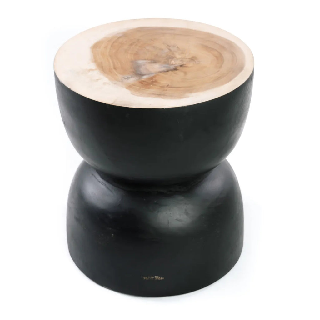 Carbon Crow Stool – Handcrafted Suar Wood Side Table & Seating