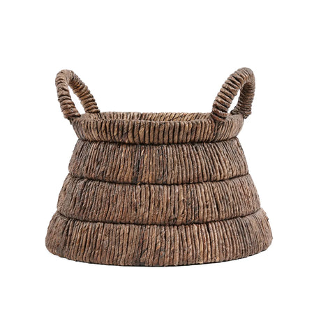 Handwoven Banana Leaf Storage Basket – Unique Triangular Shape, Bazar Bizar