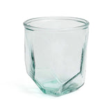 Origami Recycled Glass – Blue Angular Glass for Drinks with Modern Artistic Flair