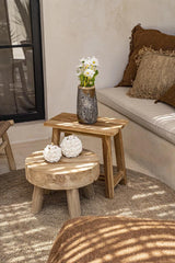 Sustainable wooden side table, perfect for living rooms and patios